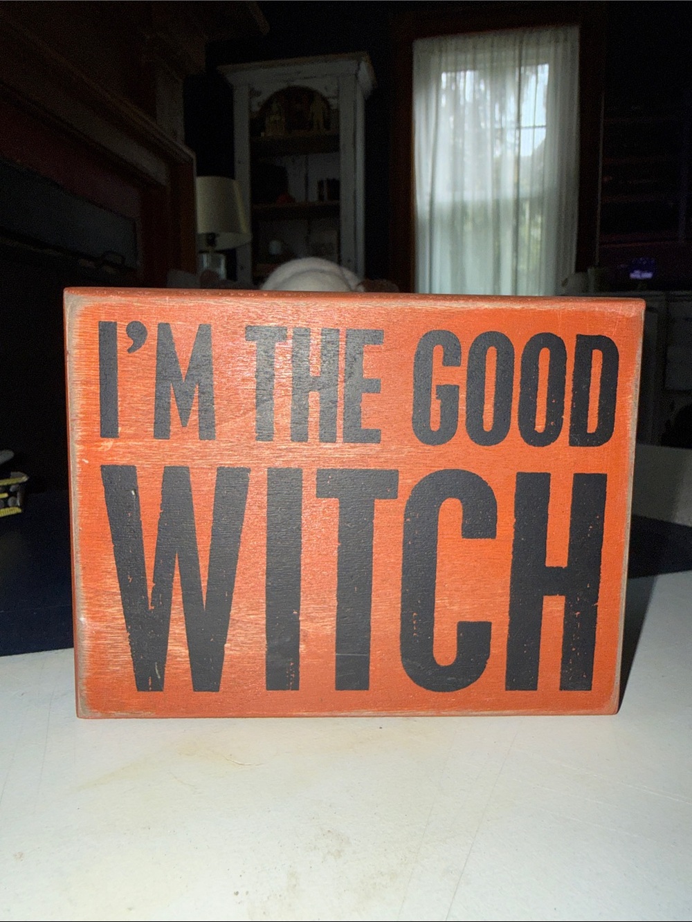 Primitives by Kathy Orange and Black 'Good Witch' Festive Wood Sign
